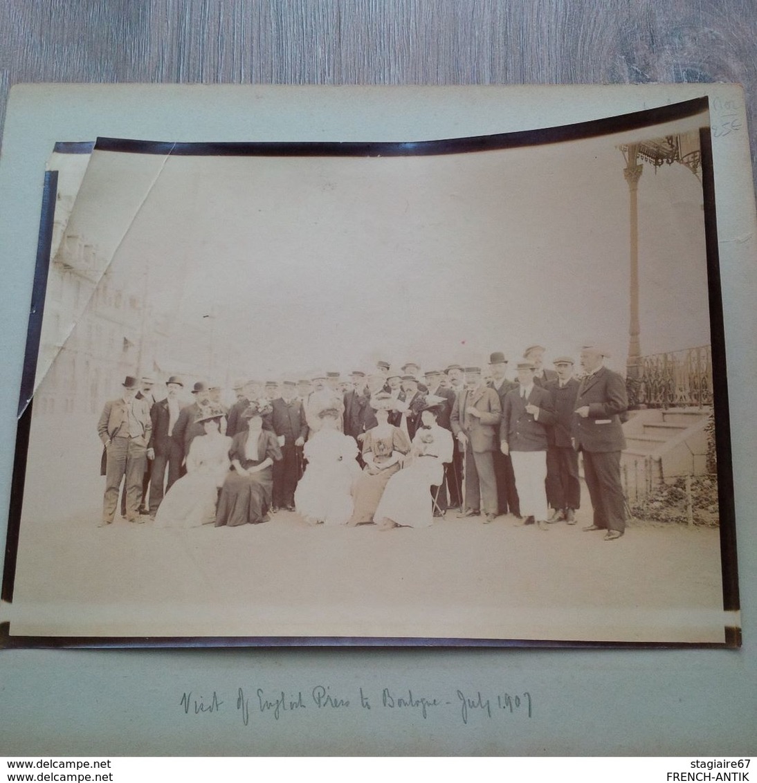 PHOTOS BOULOGNE SUR MER 1901 PERSONNAGES TRAMWAY KIOSQUE - Lieux