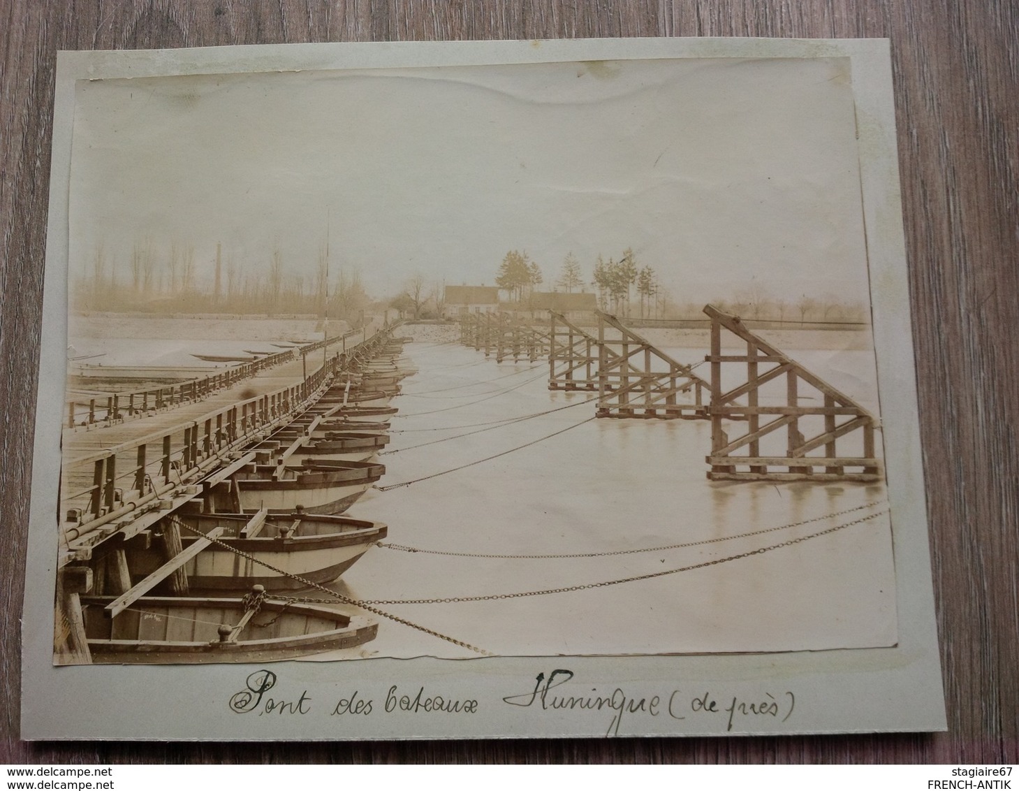 PHOTO PONT DES BATEAUX D HUNINGUE ALSACE 17.5X13CM - Lieux