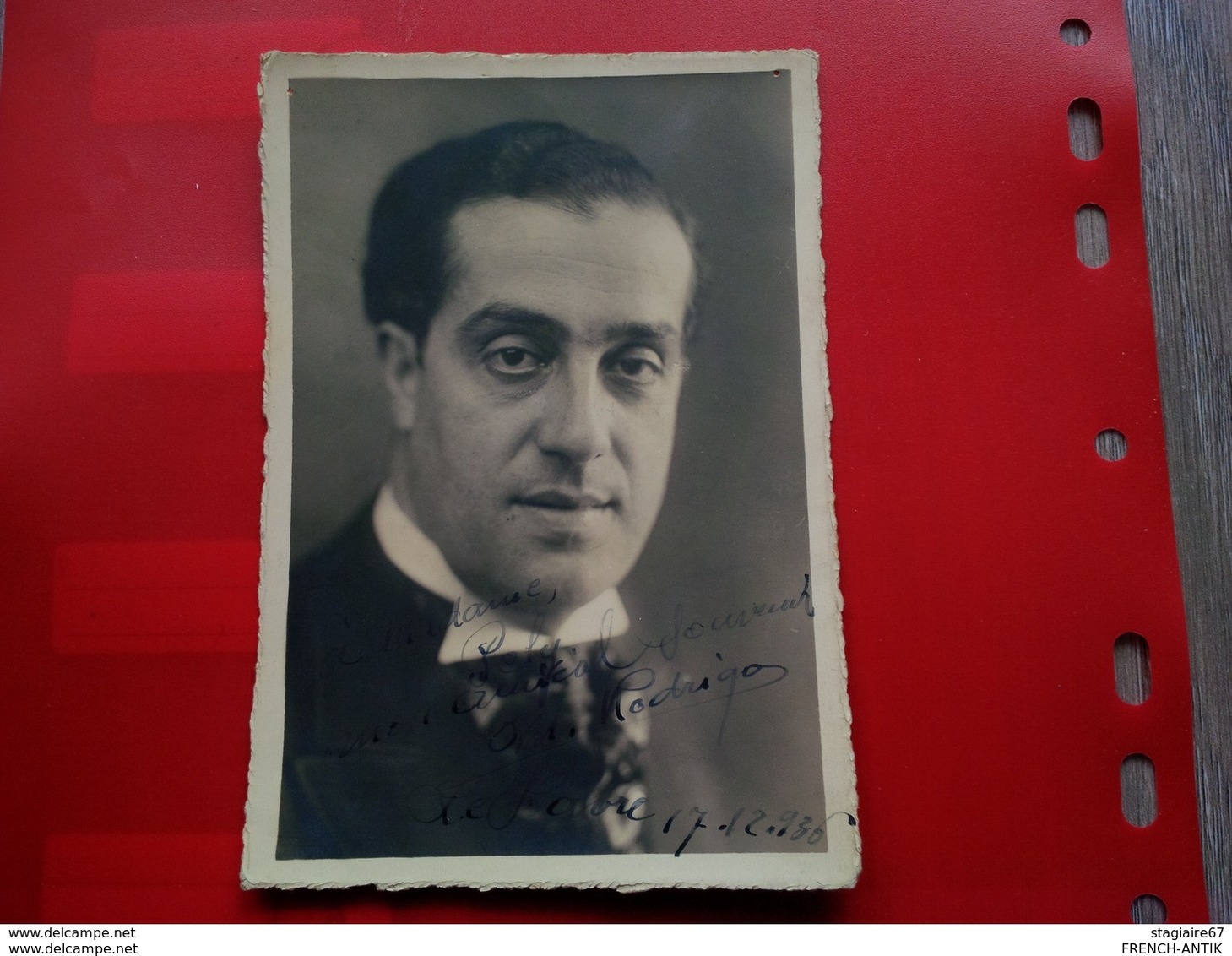 PHOTO AVEC DEDICACE ARTISTE OPERA LE HAVRE MR RODRIGO 1936 - Signed Photographs