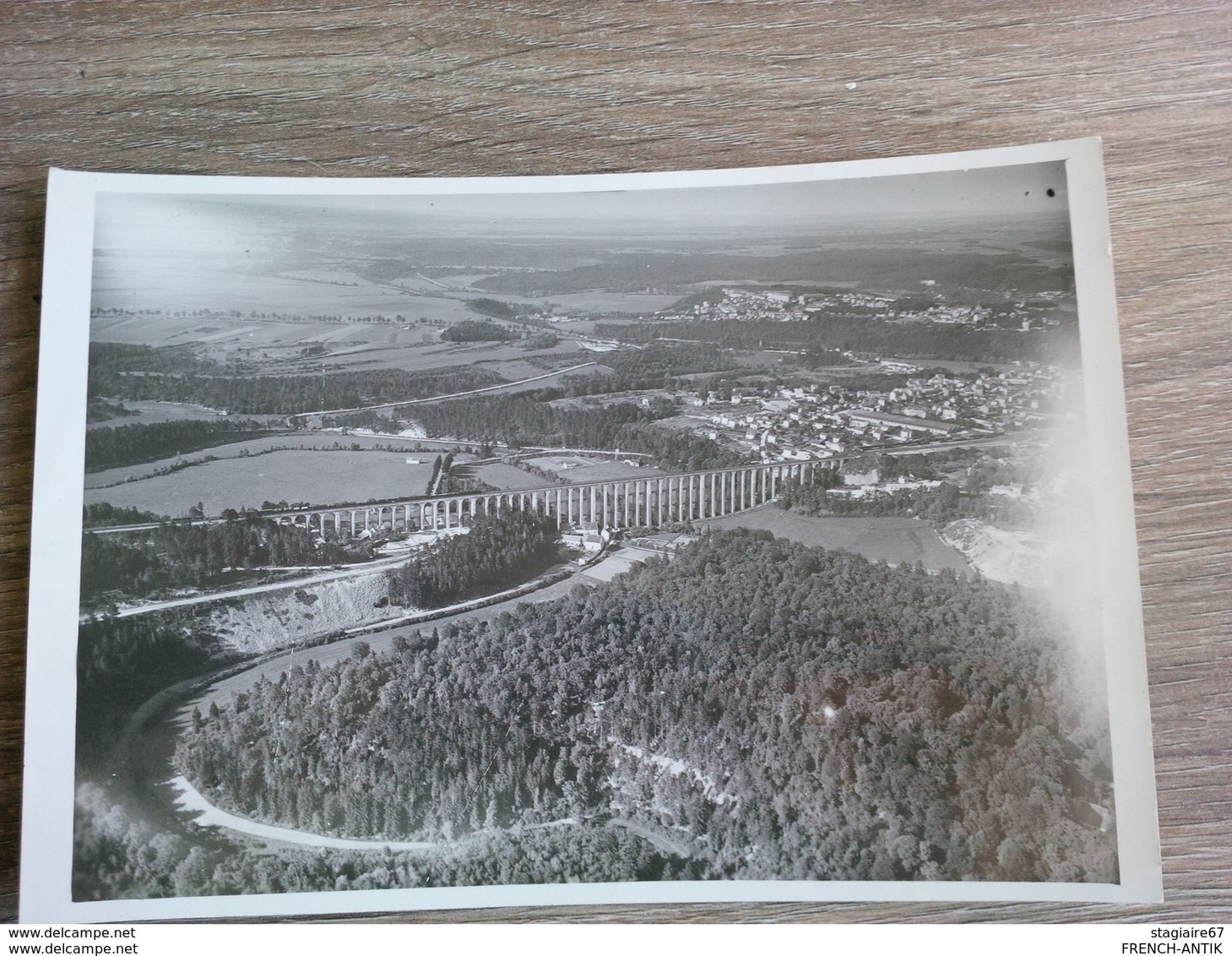 PHOTO CHEMIN DE FER VIADUC TRAIN VUE AERIENNE - Eisenbahnen