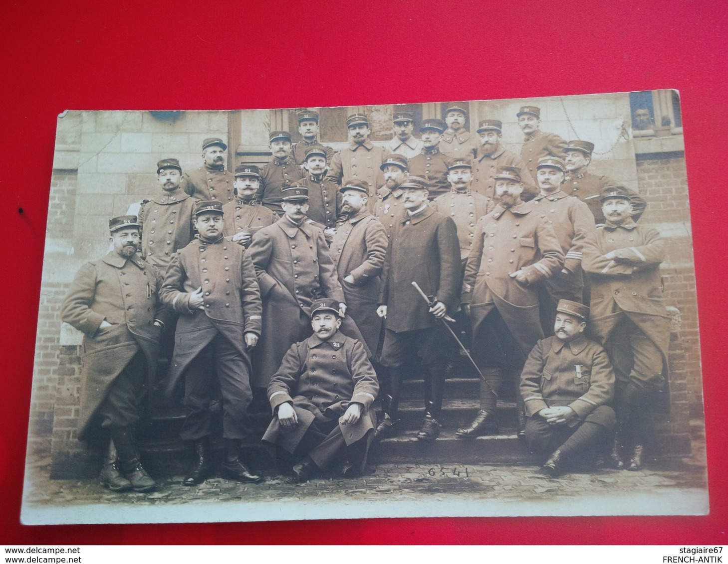 CARTE PHOTO MILITAIRE 21 EME REGIMENT CACHET VERSO FRANCHISE POSTALE LE COMMANDANT - Guerre 1914-18