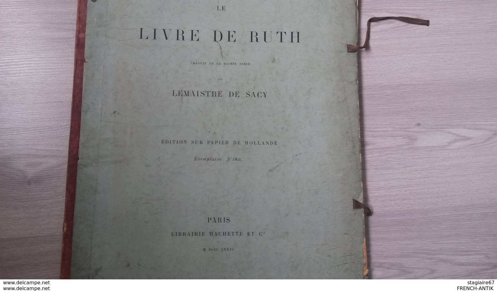 LE LIVRE DE RUTH  LEMAISTRE DE SACY GRAVURES DE BLIDA - 1801-1900