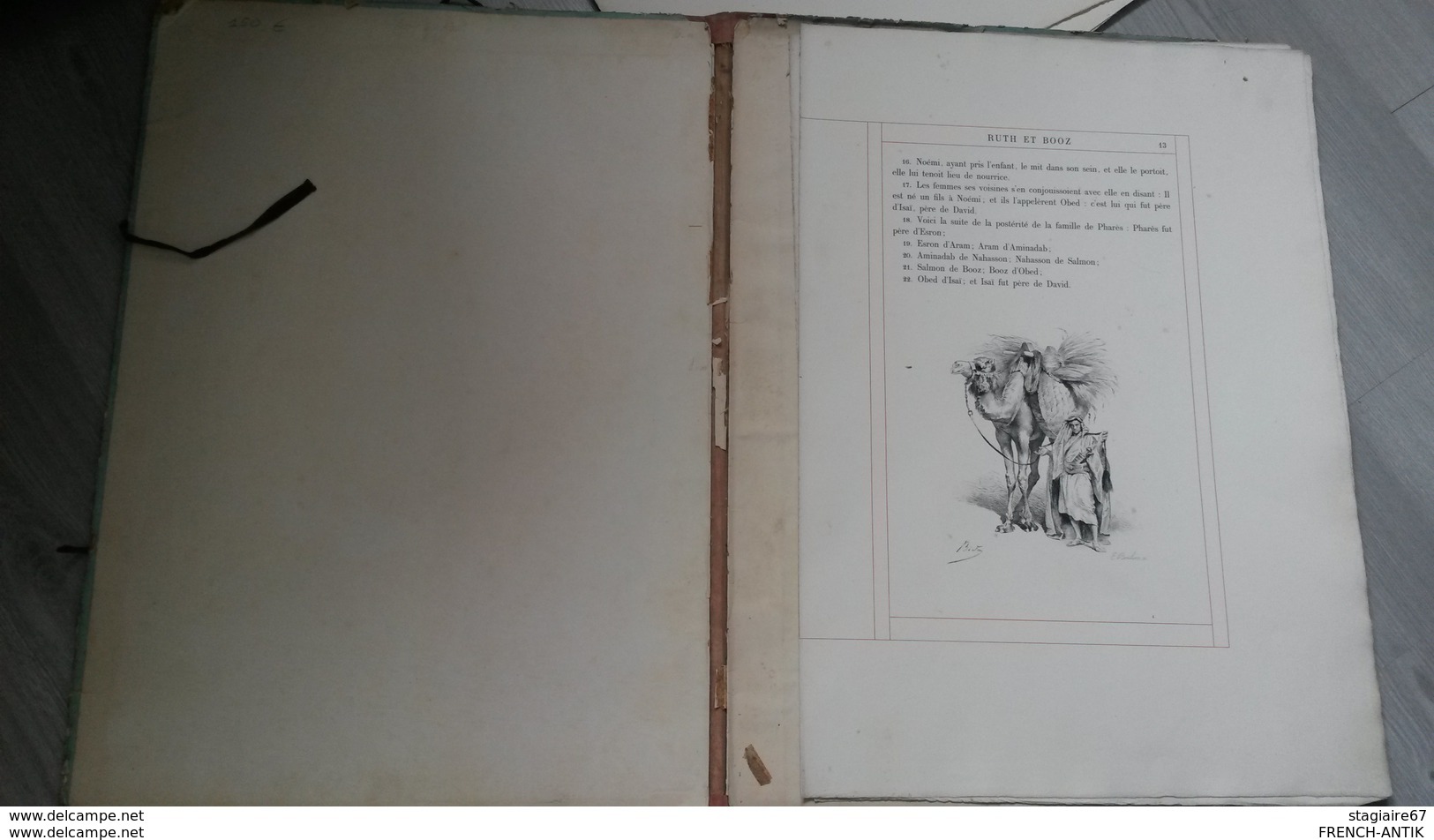 LE LIVRE DE RUTH  LEMAISTRE DE SACY GRAVURES DE BLIDA