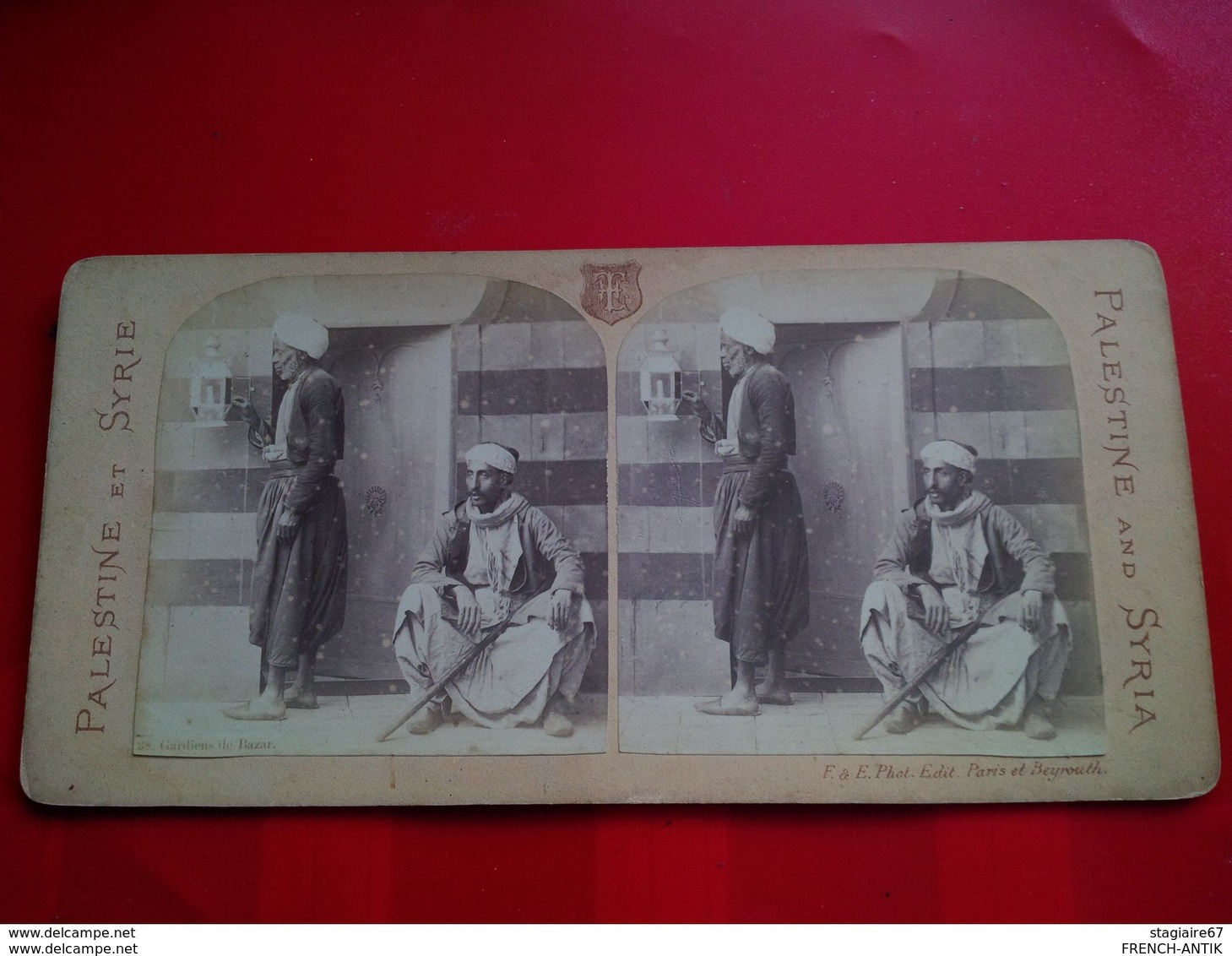 PHOTO STEREO PALESTINE AND SYRIA GARDIENS DE BAZAR - Stereo-Photographie