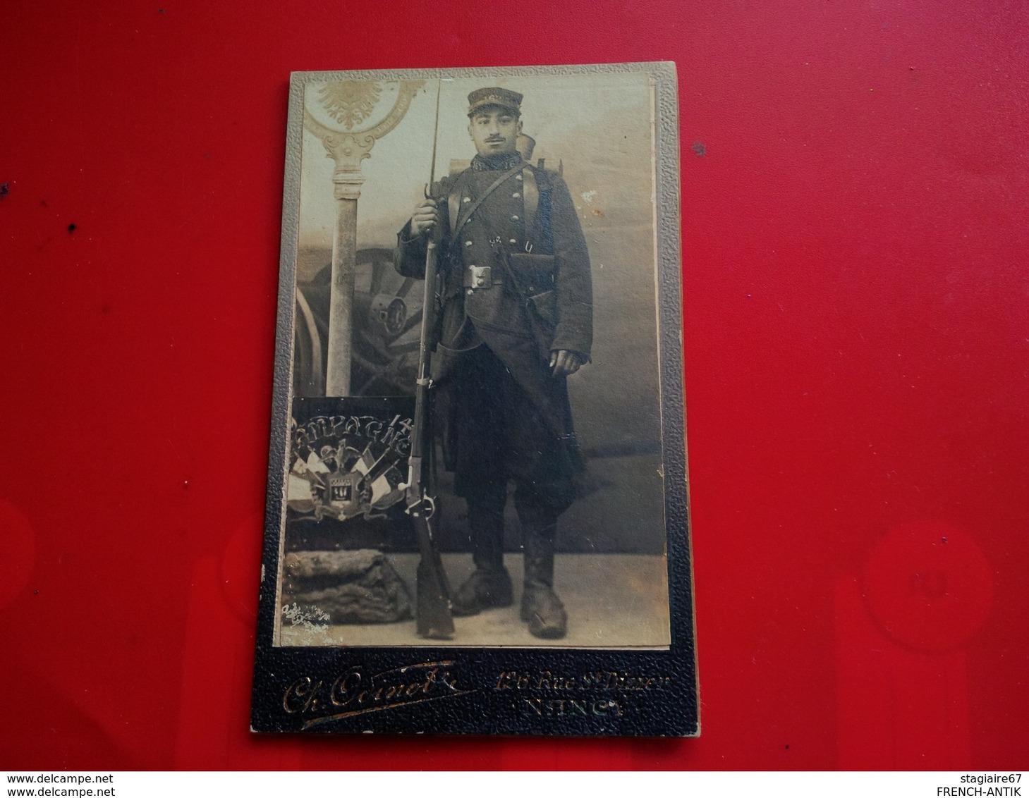 PHOTO MILITAIRE SOLDAT 167 EME REGIMENT 1914 PHOTOGRAPHE ODINOT NANCY - Guerre, Militaire