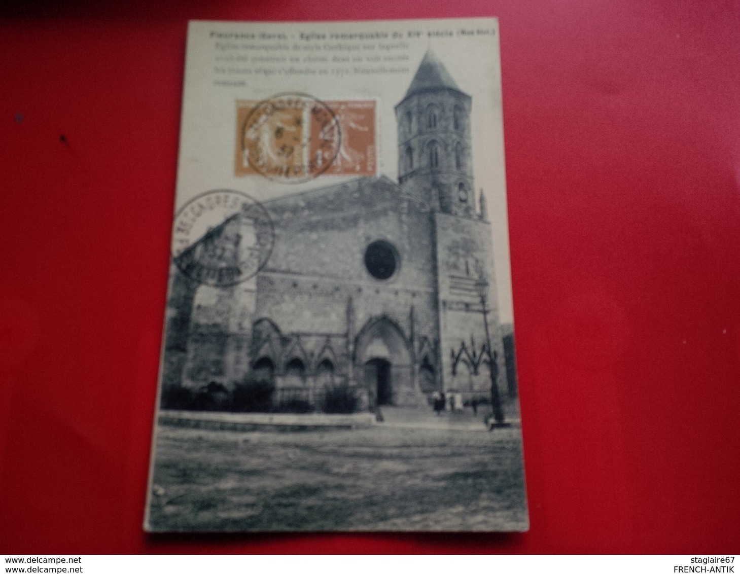 FLEURANCE GERS EGLISE CACHET CONGRES MONDIAL PUBLICITE PARIS 1937 - Commemorative Postmarks