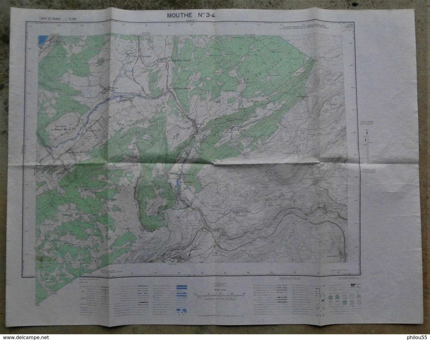 25 MOUTHE PONTARLIER Carte TOPOGRAPHIQUE 1964  1/25 000e - Cartes Topographiques