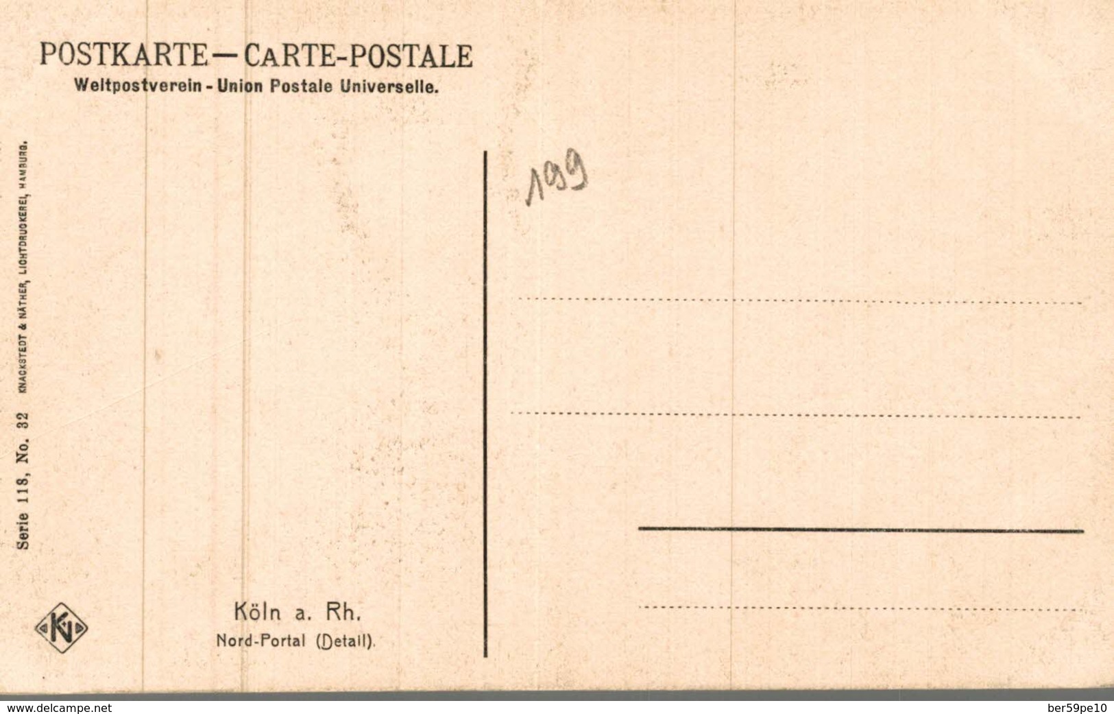 ALLEMAGNE  KOLN A. RH.  NORD-PORTAL - Koeln