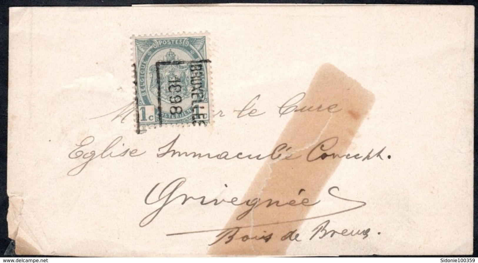 Bande Journal Envoyée De Bruxelles Vers Grivegnée En 1898 - Rollo De Sellos 1894-99