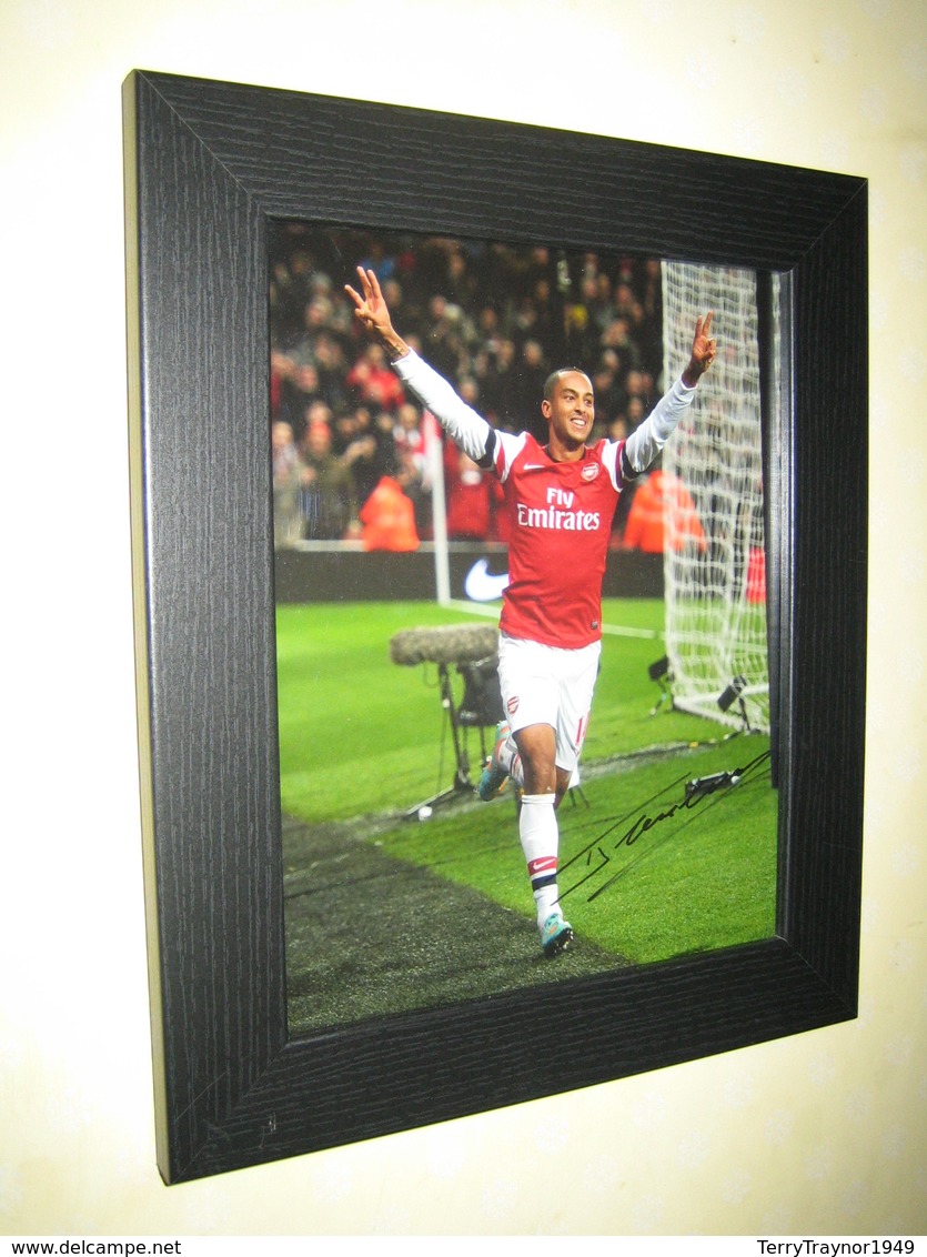 Theo Walcott Football -  Hand Signed Photograph {8x10 Ins} Framed With Certificate Of Authenticity - Famous People