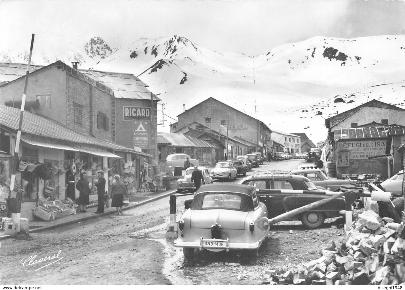 M07948 " VALLS D'ANDORRA-PAS DE LA CASA-REFUGIS "ANIMATA-AUTO'50-INSEGNA RICARD  CART ORIG. NON SPED. - Andorra