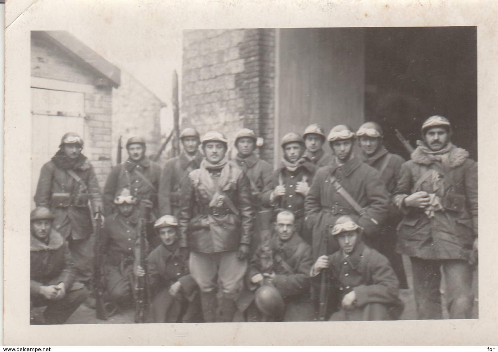 Photo Militaire : Groupe De Soldats à Moto  à Définir - ( Format 9,2cm X 6,5cm ) - War, Military