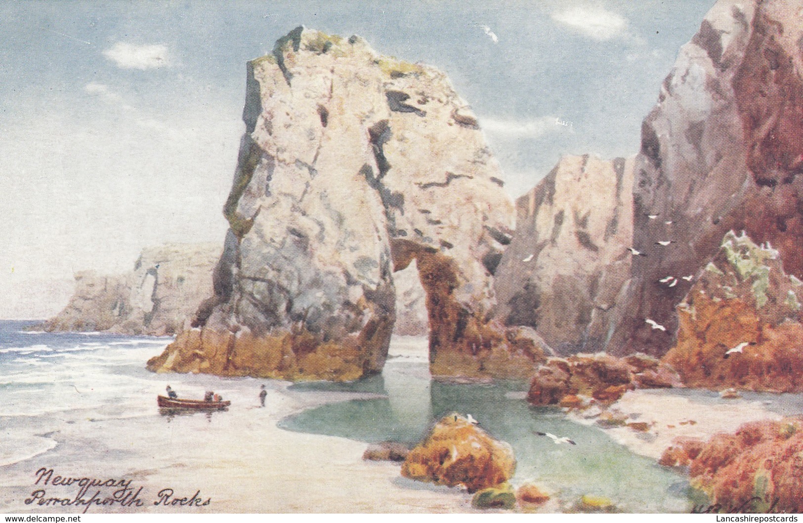 Postcard Newquay Perranporth Rocks By HB Wimbush [ Tuck Oilette ] My Ref  B13005 - Wimbush