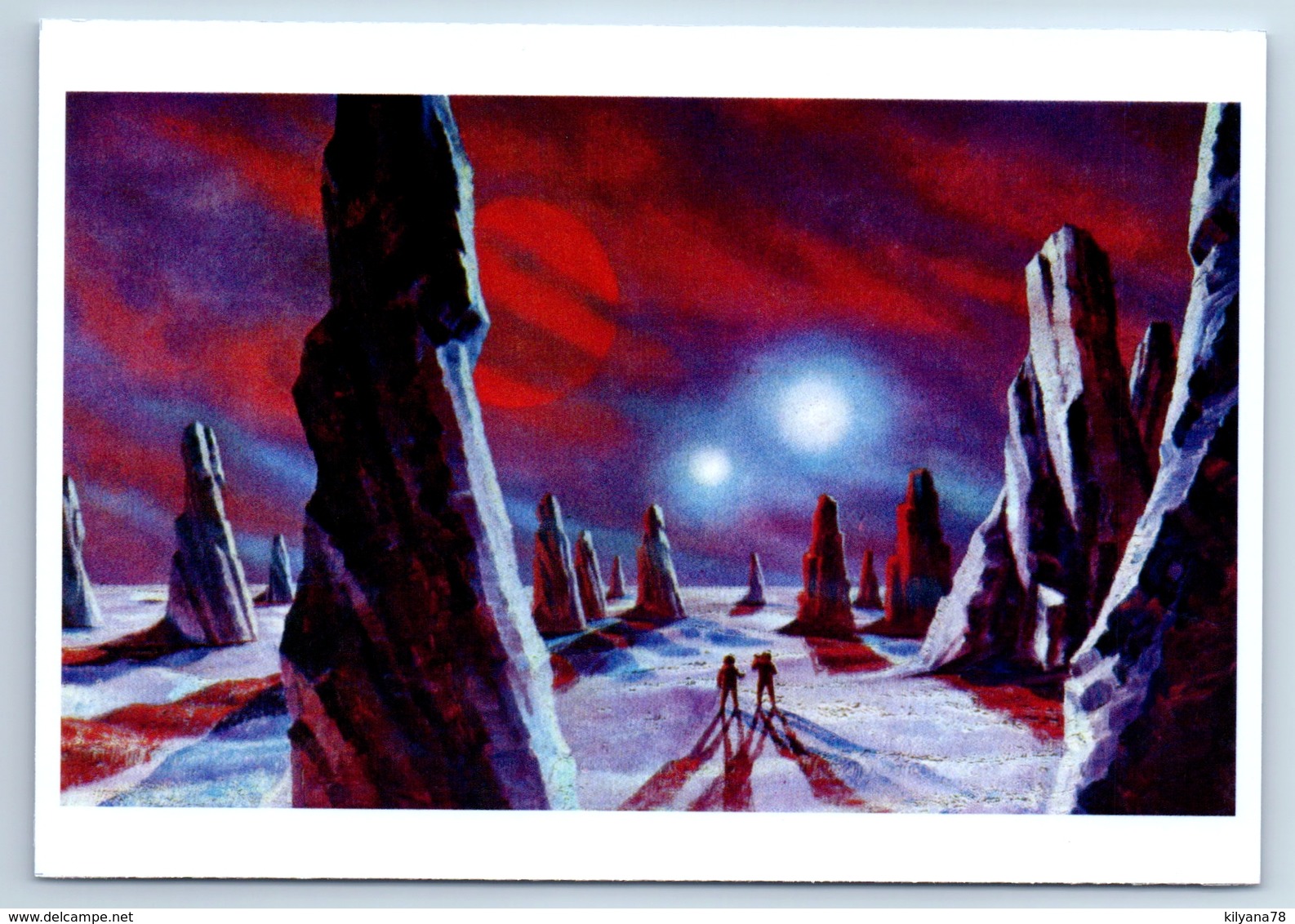 IN THE WORLD OF TWO SUNS Soviet Cosmos Space New Postcard - Espace