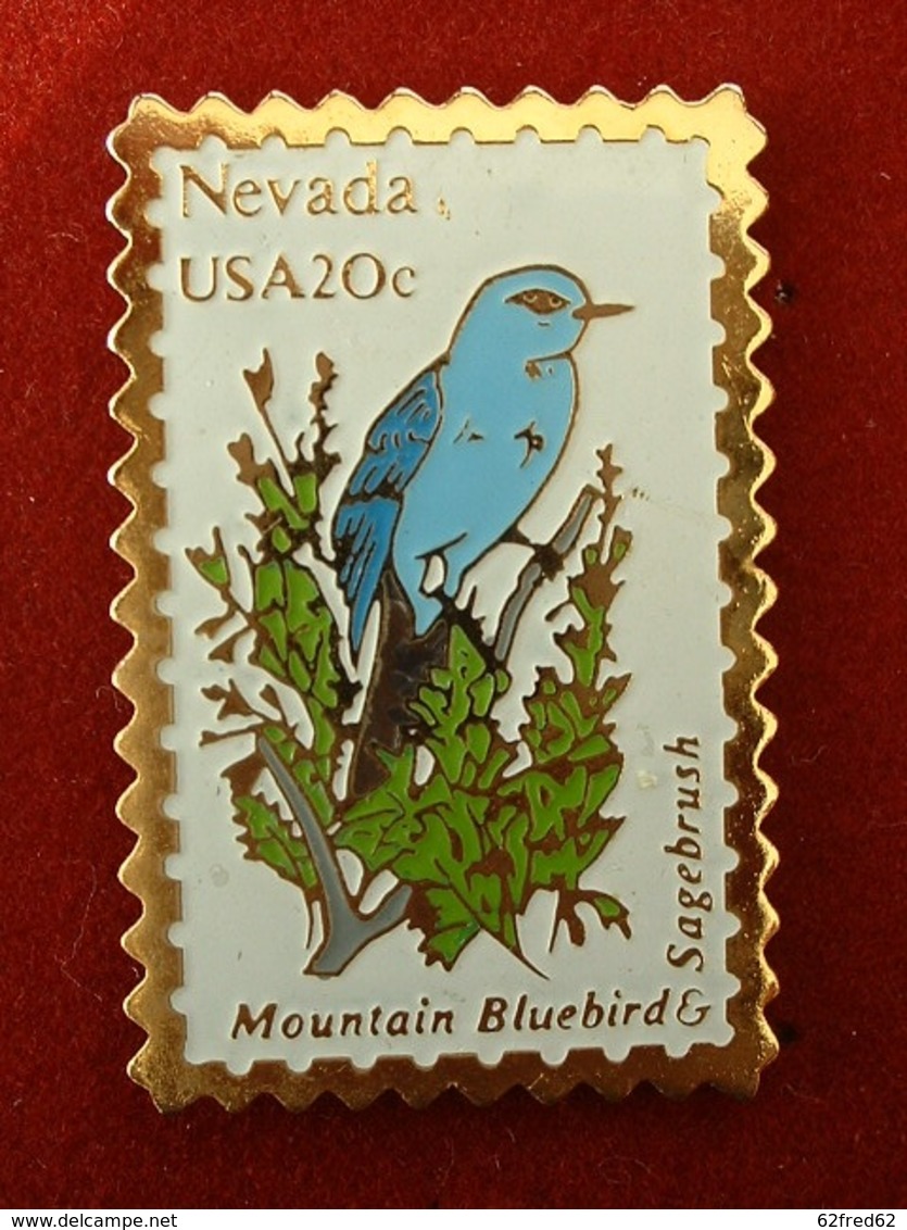 PIN'S TIMBRE - OISEAU - NEVADA USA 20c - Animaux