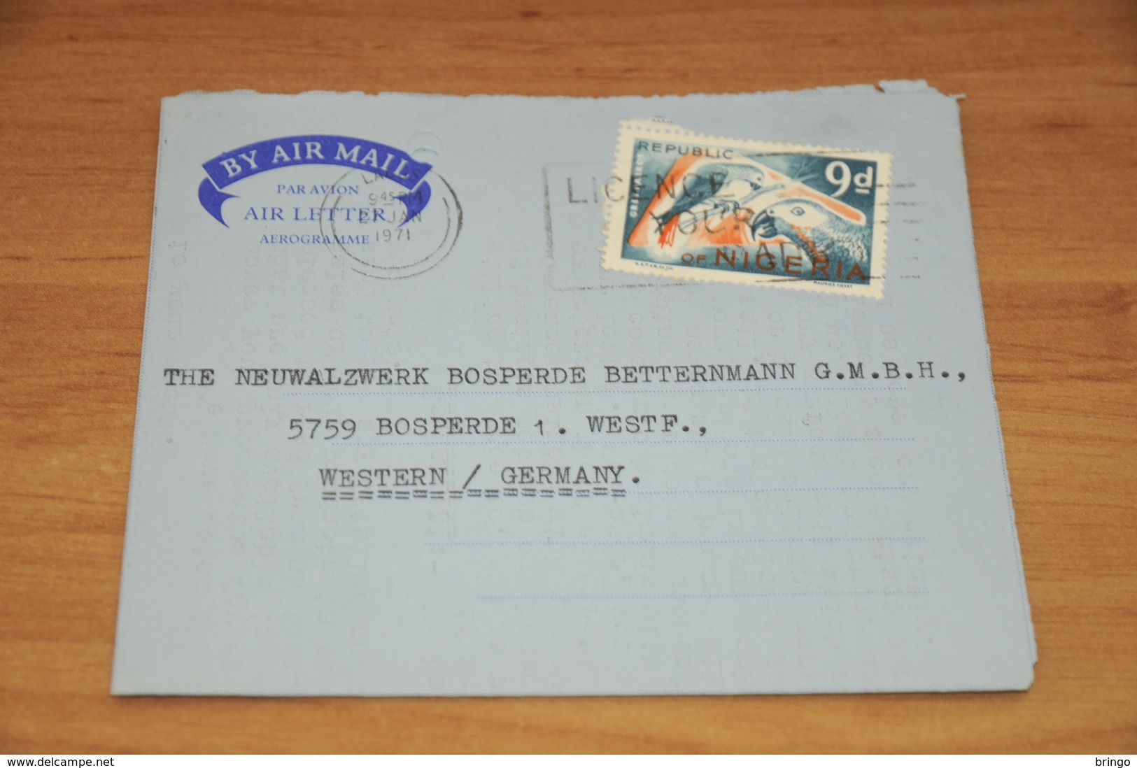 95-   AEROGRAMME  AIR LETTER FROM NIGERIA TO GERMANY - Unclassified