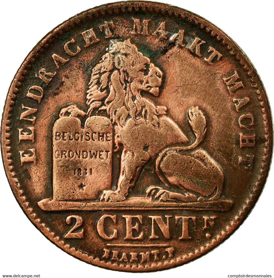 Monnaie, Belgique, Albert I, 2 Centimes, 1911, TB, Cuivre, KM:65 - 2 Centimes