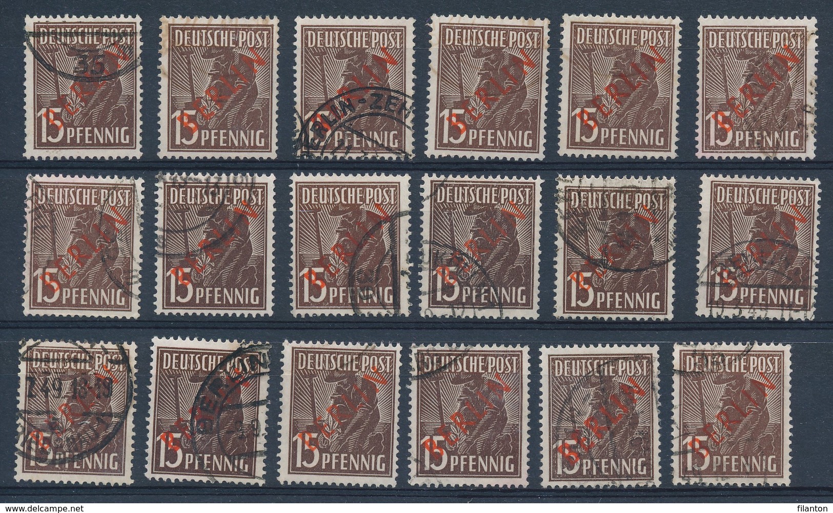 BERLIN - Mi Nr 25 (18 Ex.) - Oblitéré/gestempeld - Cote 45,00 € - Used Stamps
