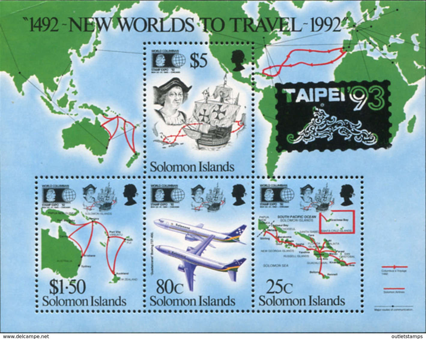 Ref. 154808 * NEW *  - SOLOMON Islands . 1993. TAIPEI 93. INTERNATIONAL PHILATELIC EXHIBITION . TAIPEI 93. EXPOSICION FI - Islas Salomón (1978-...)