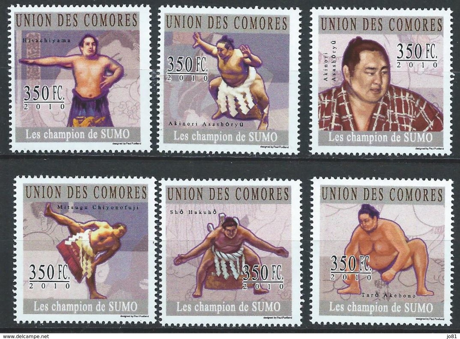 Comores YT 1999-2004 XX / MNH Sumo Sport Akebono Hakuho Chiyonofuji Asahoryu - Comores (1975-...)