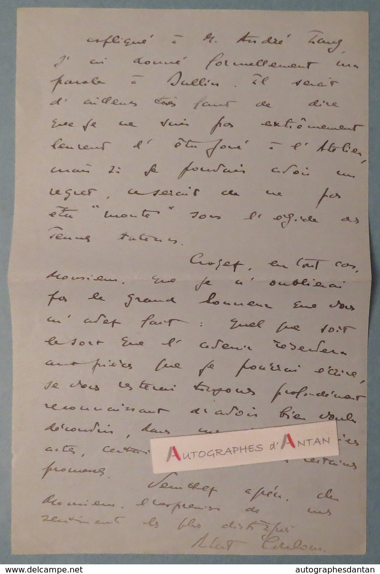 L.A.S Robert COULOM Homme De Théâtre - Pseudo Robert Viella - Théâtre - Lettre Autographe LAS - Autres & Non Classés