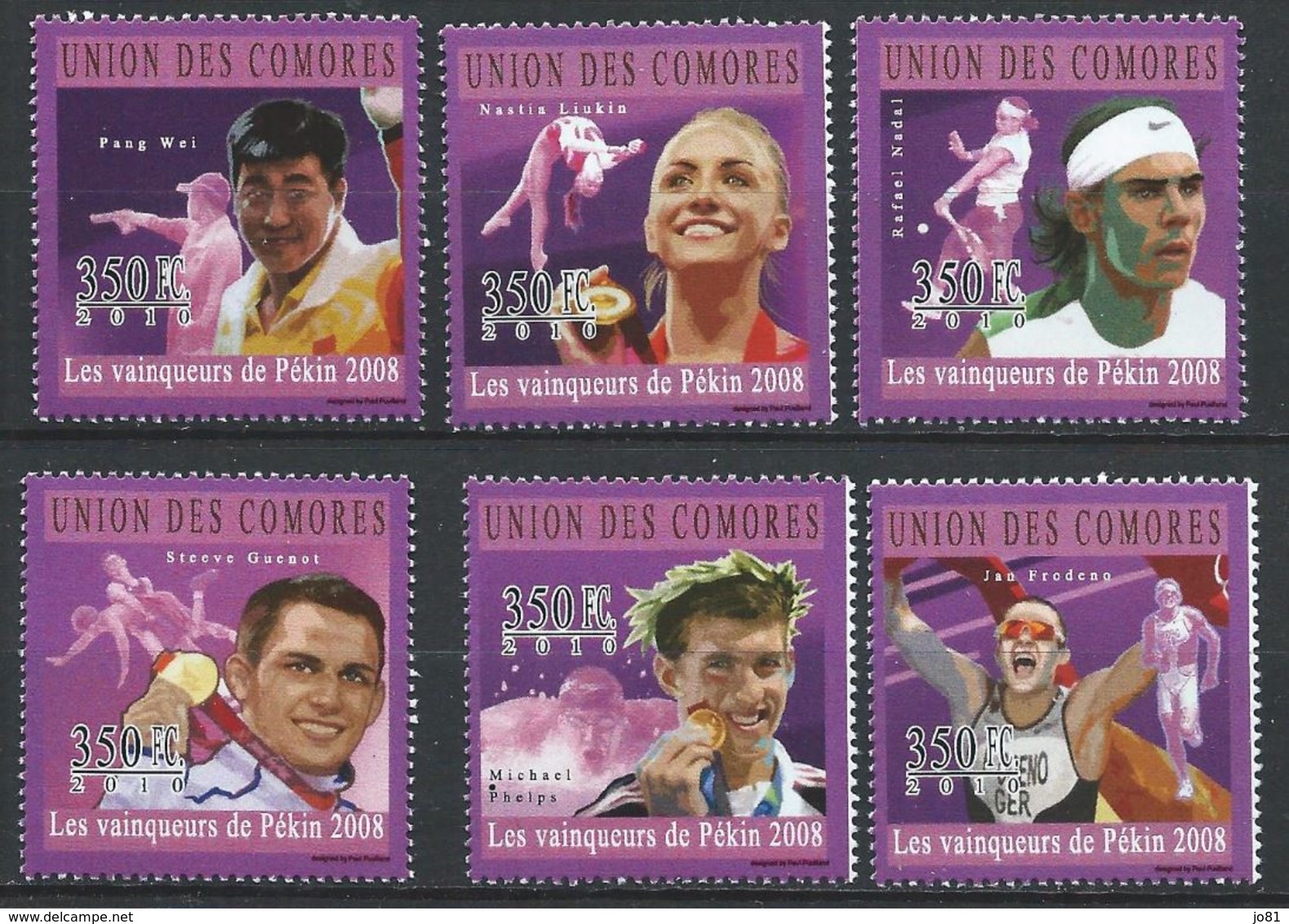 Comores YT 2005-2010 XX / MNH Jeux Olympiques Pékin Beijing Sport Frodeno Phelps Nadal Liukin Pang Wei - Comores (1975-...)