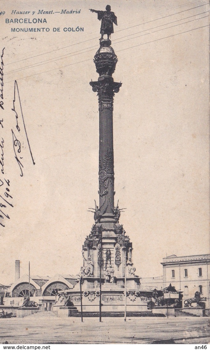 BARCELONA MONUMENTO DE COLON VG AUTENTICA 100 % - Barcelona