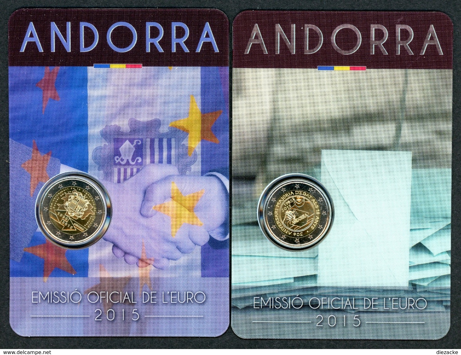 Andorra 2015 2 Coin Cards Mit 2 Euro Gedenkmünzen ST (MZ316 - Andorra