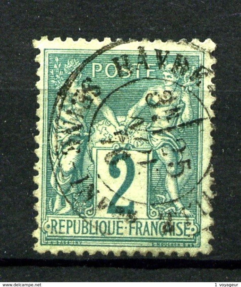 74 - 5c Vert Sage Type II (N/U) - Oblitéré - Très Beau - 1876-1898 Sage (Type II)