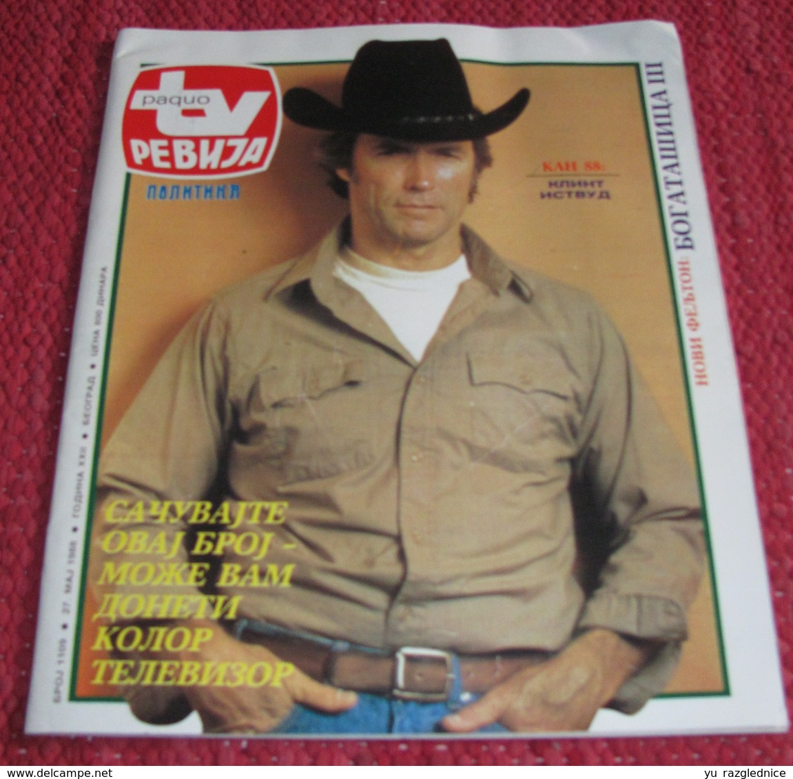 Clint Eastwood RADIO TV REVIJA Yugoslavian May 1988 VERY RARE - Magazines