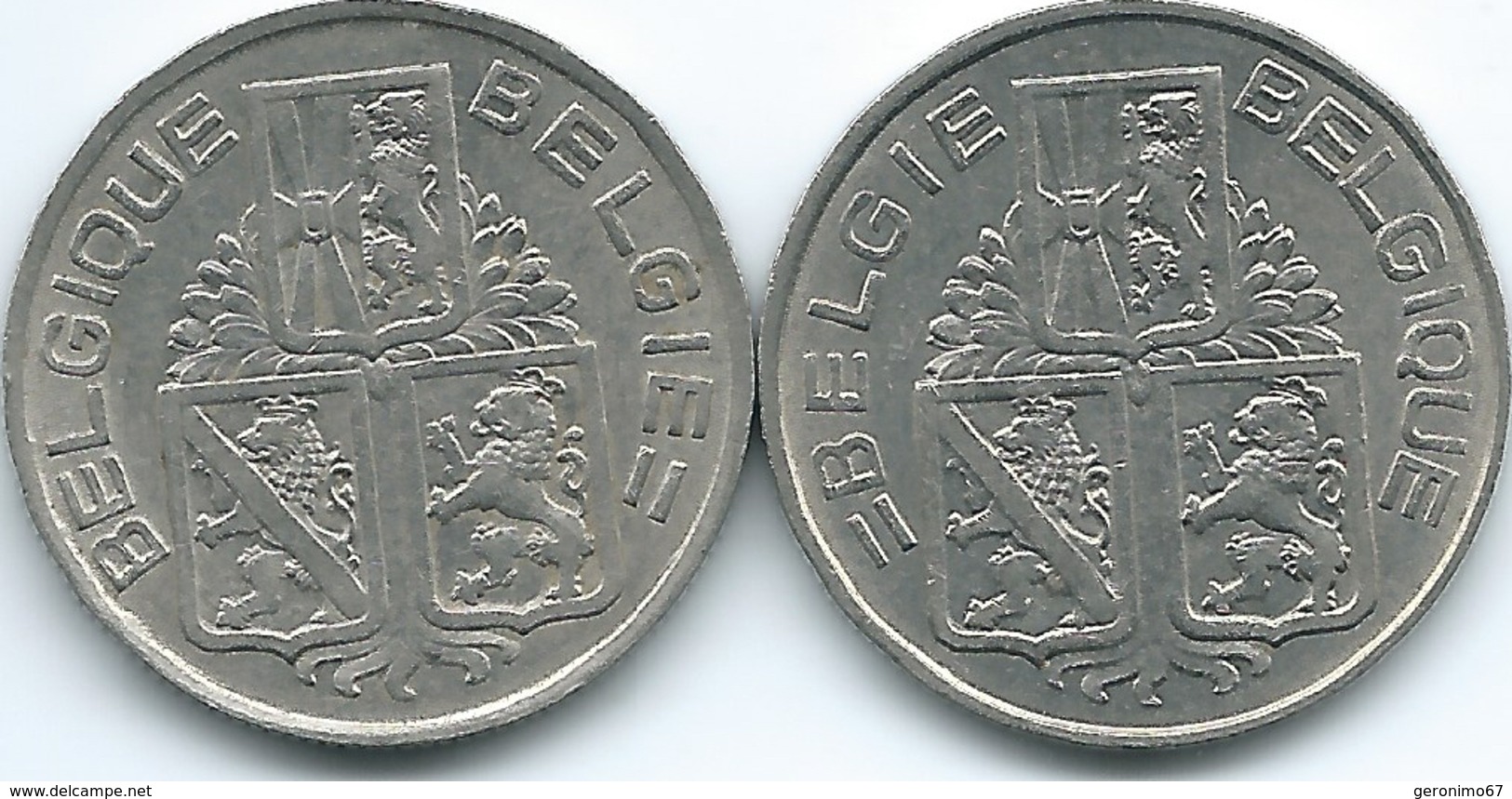 Belgium - Leopold III - 1939 - 1 Franc (KM119 & KM120) - 1 Franc