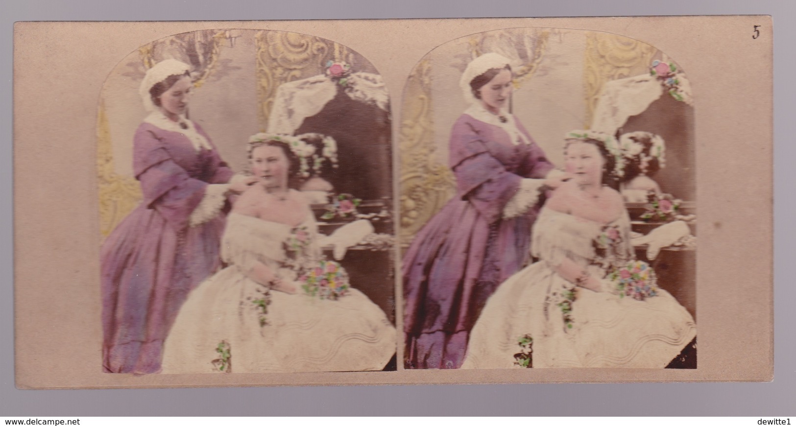 Stereoscopische Kaart.  :The Brides Toilet - Cartes Stéréoscopiques