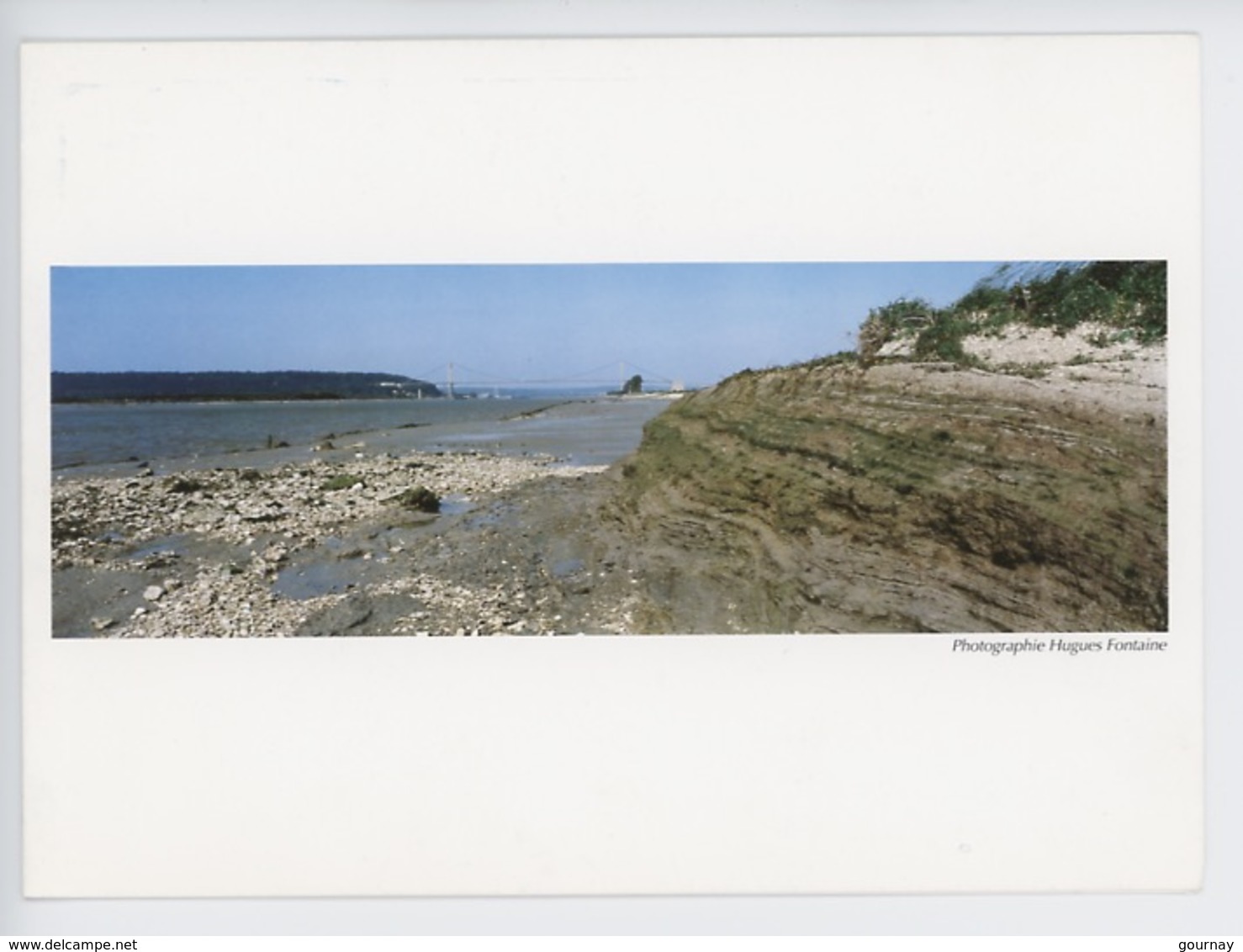 Estuaire De La Seine : Le Pont De Tancarville, Vue Prise D'aval Par Hugues Fontaine Photographe (cp Double) - Tancarville