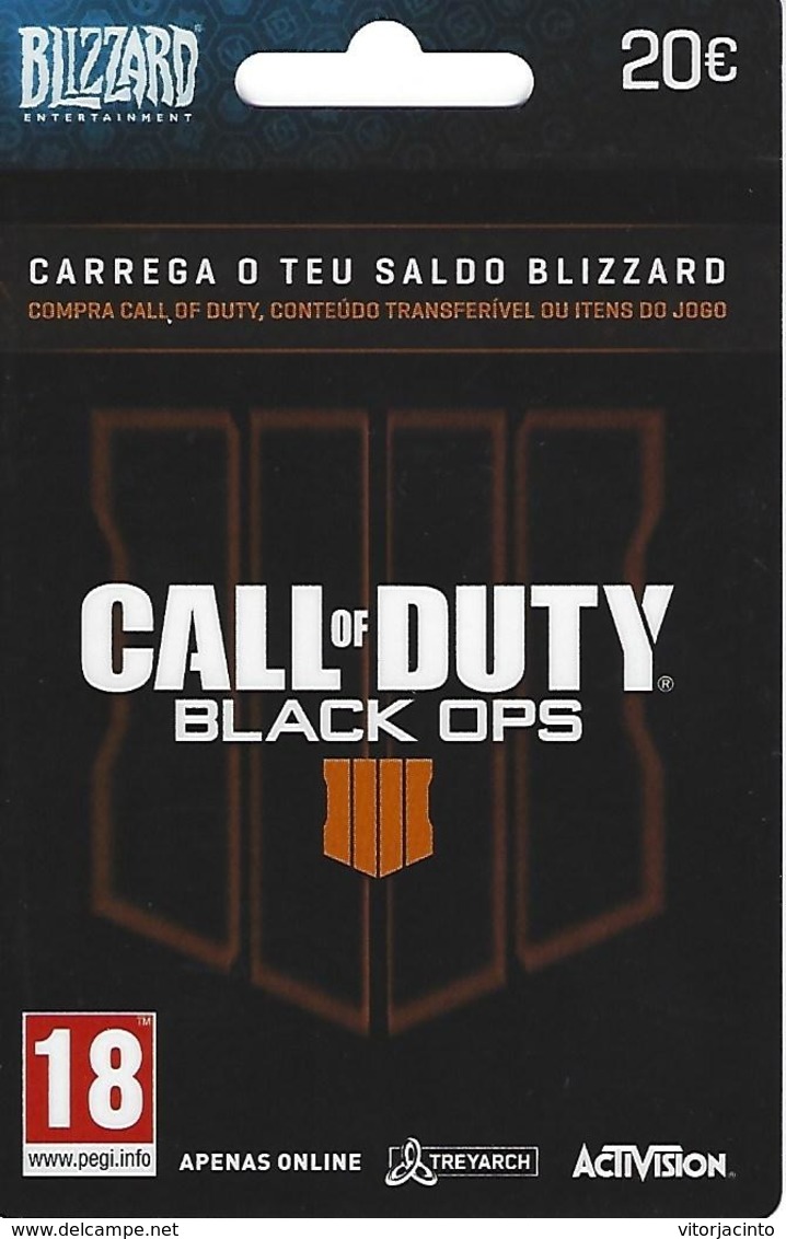 PORTUGAL - Blizzard Call Of Duty: Black Ops 4 Gift Plastic Card - Gift Cards