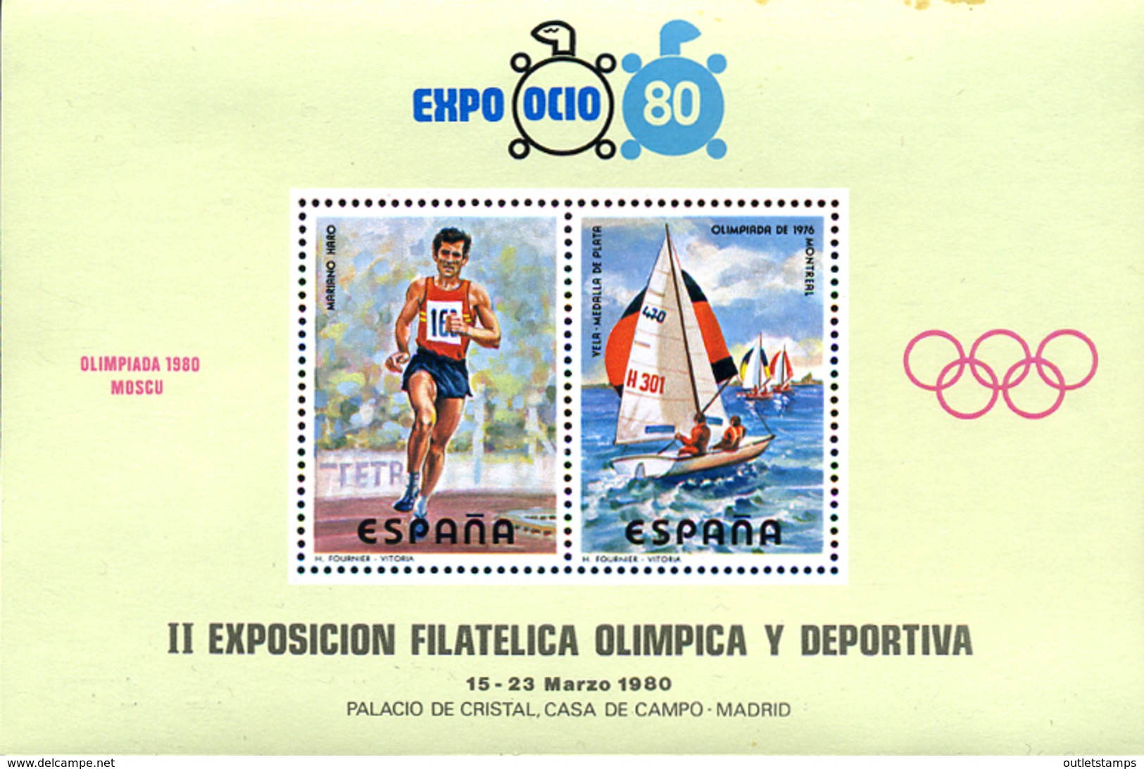 Ref. 272424 * NEW *  - SPAIN Vignettes . 1980. II EXPOSICION FILATELICA OLIMPICA Y DEPORTIVA - Variétés & Curiosités