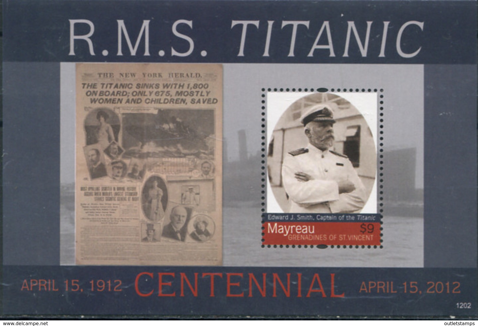 Ref. 318262 * NEW *  - ST. VINCENT AND THE GRENADINES. MYREAU . 2012. THE TITANIC. EL TITANIC - St.Vincent (1979-...)