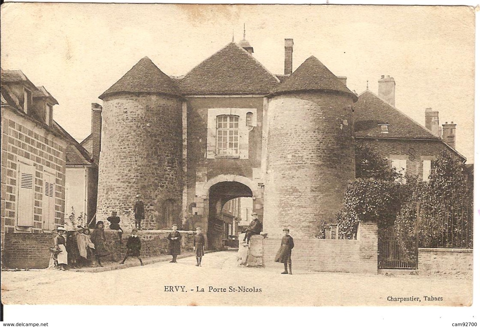 Carte Postale Ancienne 1906 - Evry Le Chatel - La Porte Saint Nicolas - Editeur Charpentier - Ervy-le-Chatel
