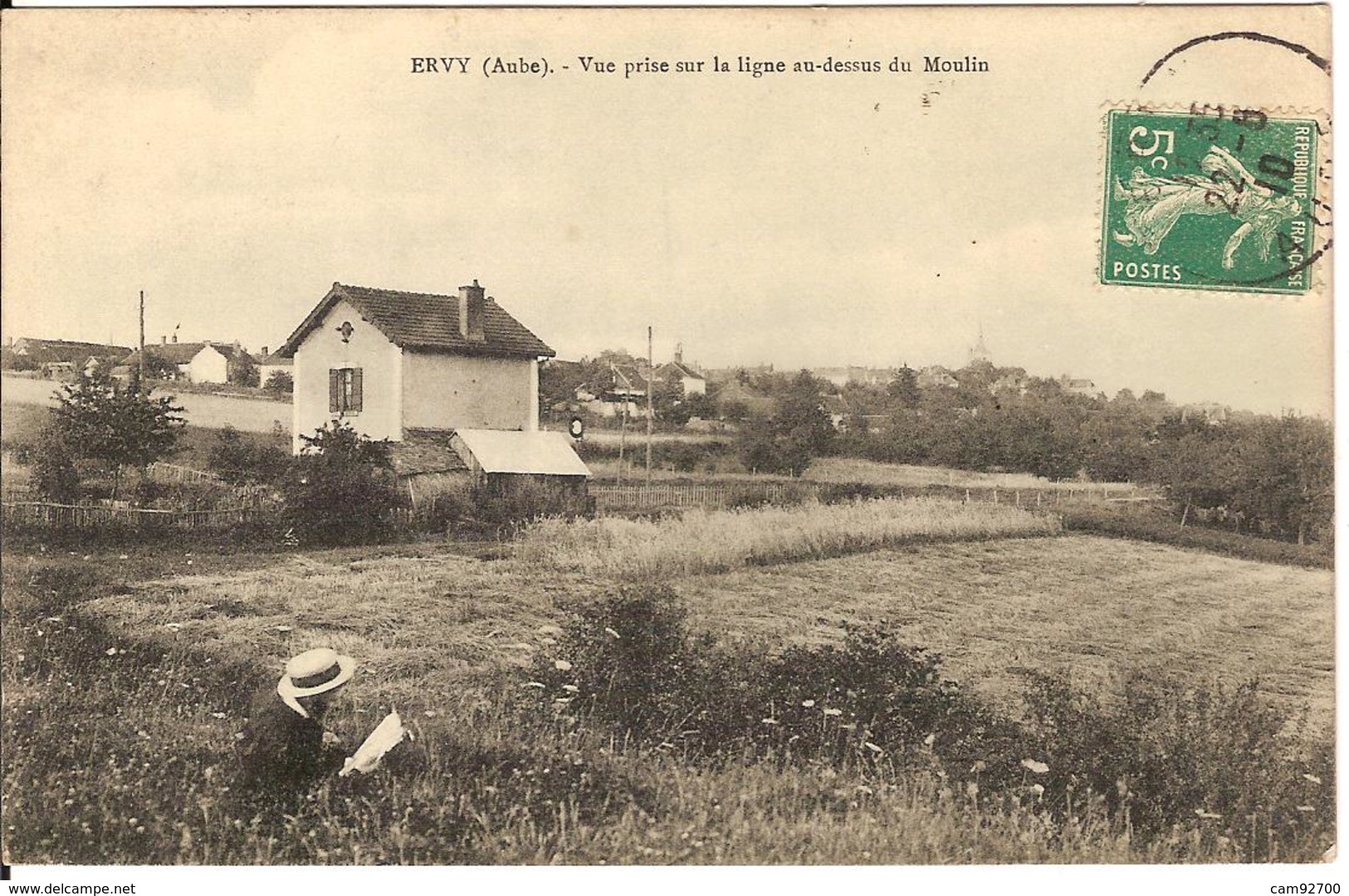 Carte Postale Ancienne 1910 - Evry Le Chatel - Vue Prise Sur La Ligne Au Dessus Du Moulin - Ervy-le-Chatel
