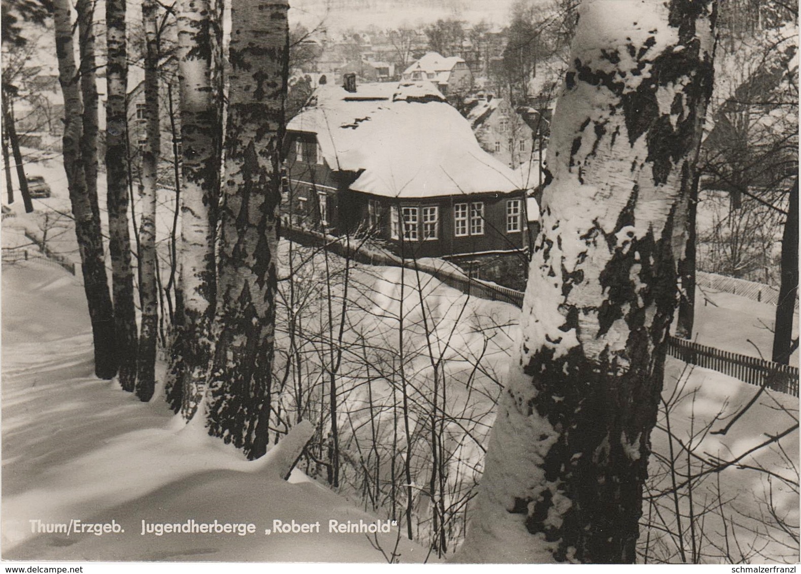 AK Thum Jugendherberge Robert Reinhold Winter A Auerbach Ehrenfriedersdorf Gelenau Geyer Drebach Zwönitz Erzgebirge DDR - Thum