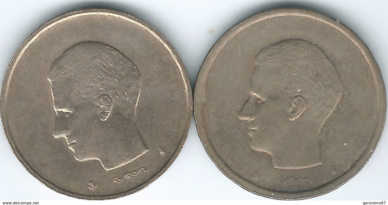 Belgium - Baudouin - 20 Francs - 1981 - French (KM159) & 1980 - Dutch (KM160) - 20 Francs