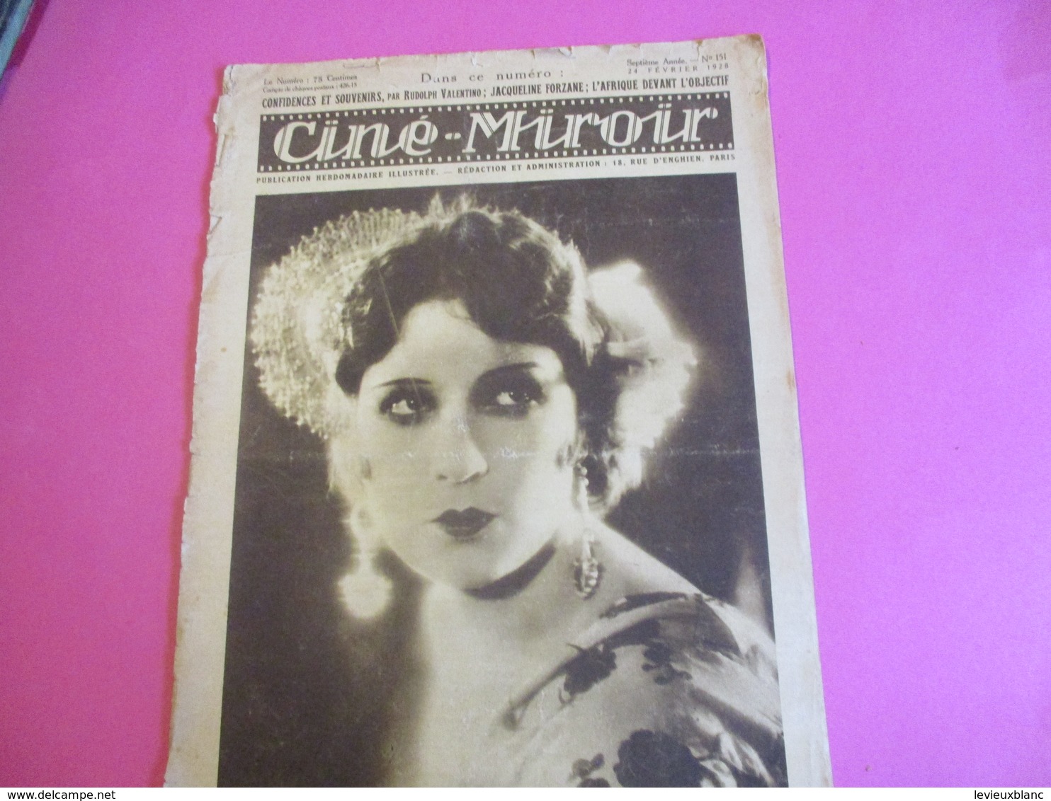 Cinéma/Revue/Ciné-Miroir"La Danseuse Passionnée"/Lily DAMITA/Aubert /VIENE/Rudolph VALENTINO/1928 CIN111 - Other & Unclassified