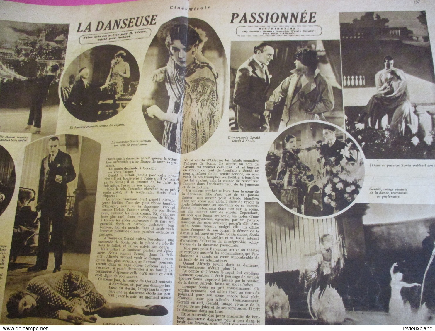 Cinéma/Revue/Ciné-Miroir"La Danseuse Passionnée"/Lily DAMITA/Aubert /VIENE/Rudolph VALENTINO/1928 CIN111 - Other & Unclassified