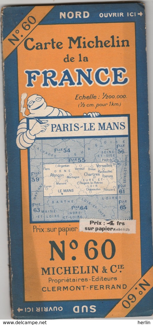 Carte MICHELIN N° 60 - Paris - Le Mans - Cartes Routières