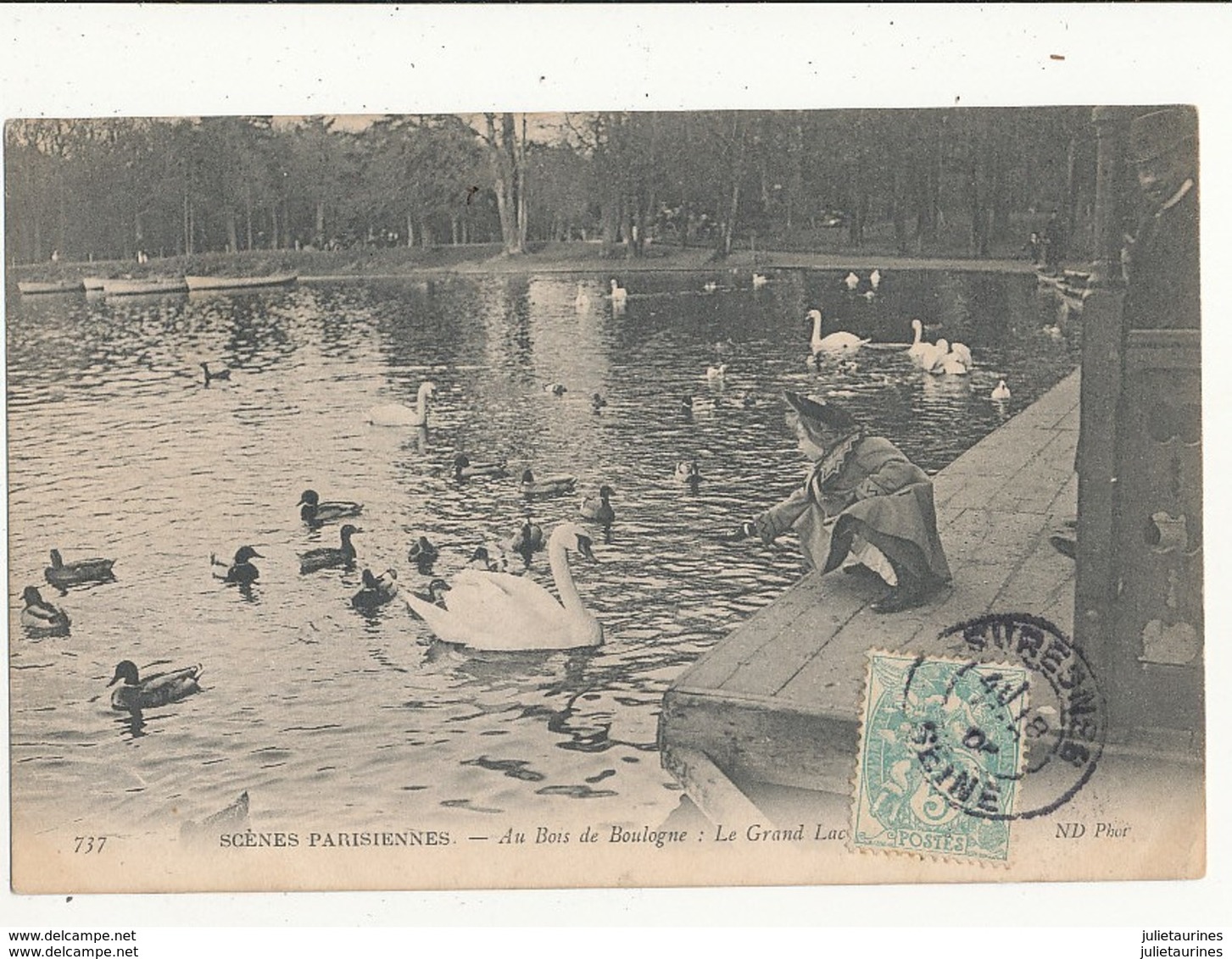 PARIS SCENES PARISIENNES AU BOIS DE BOULOGNE LE GRAND LAC CPA BON ETAT - Lots, Séries, Collections