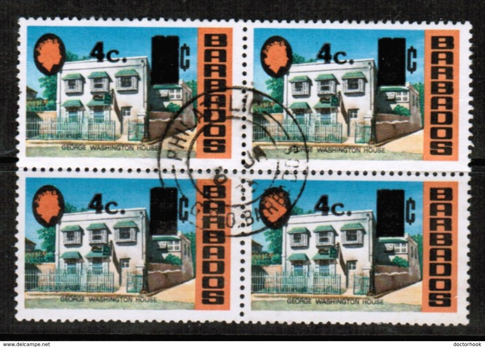 BARBADOS  Scott # 391 VF USED BLOCK Of 4 (Stamp Scan # 485) - Barbados (1966-...)