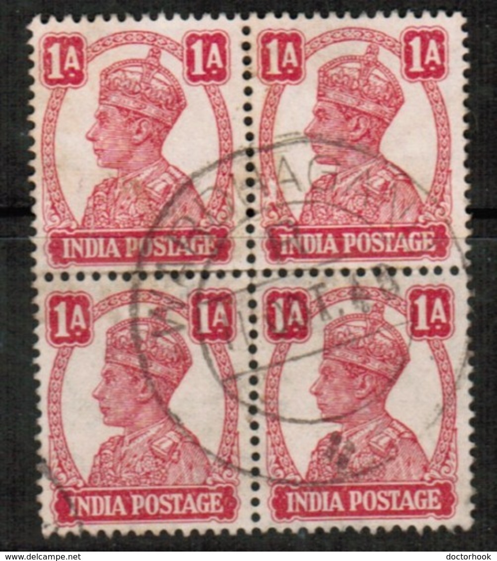 INDIA  Scott # 171 VF USED BLOCK Of 4 (Stamp Scan # 485) - 1936-47 King George VI