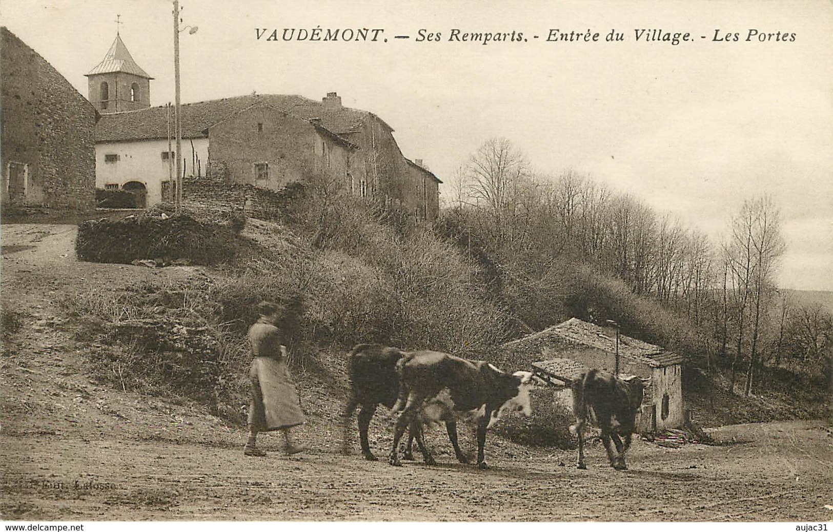 Dép 54 - Animaux - Vaches - Vaudemont - Ses Remparts - Entrée Du Village - Les Portes - Bon état Général - Altri & Non Classificati