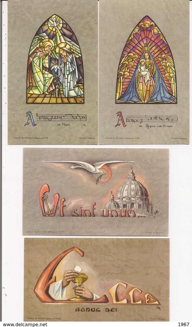 Image Pieuse  Ou Religieuse -  Lot De 4  -  Carmel De Rochefort  Belgique - Images Religieuses