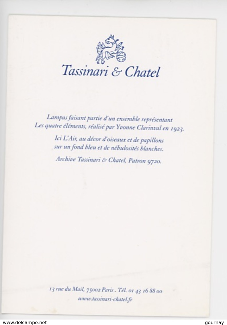 Tassinari Et Chatel, Lampas Par Yvonne Clarinval 1923 (air Oiseaux Papillons) Textile 9720 - Objets D'art