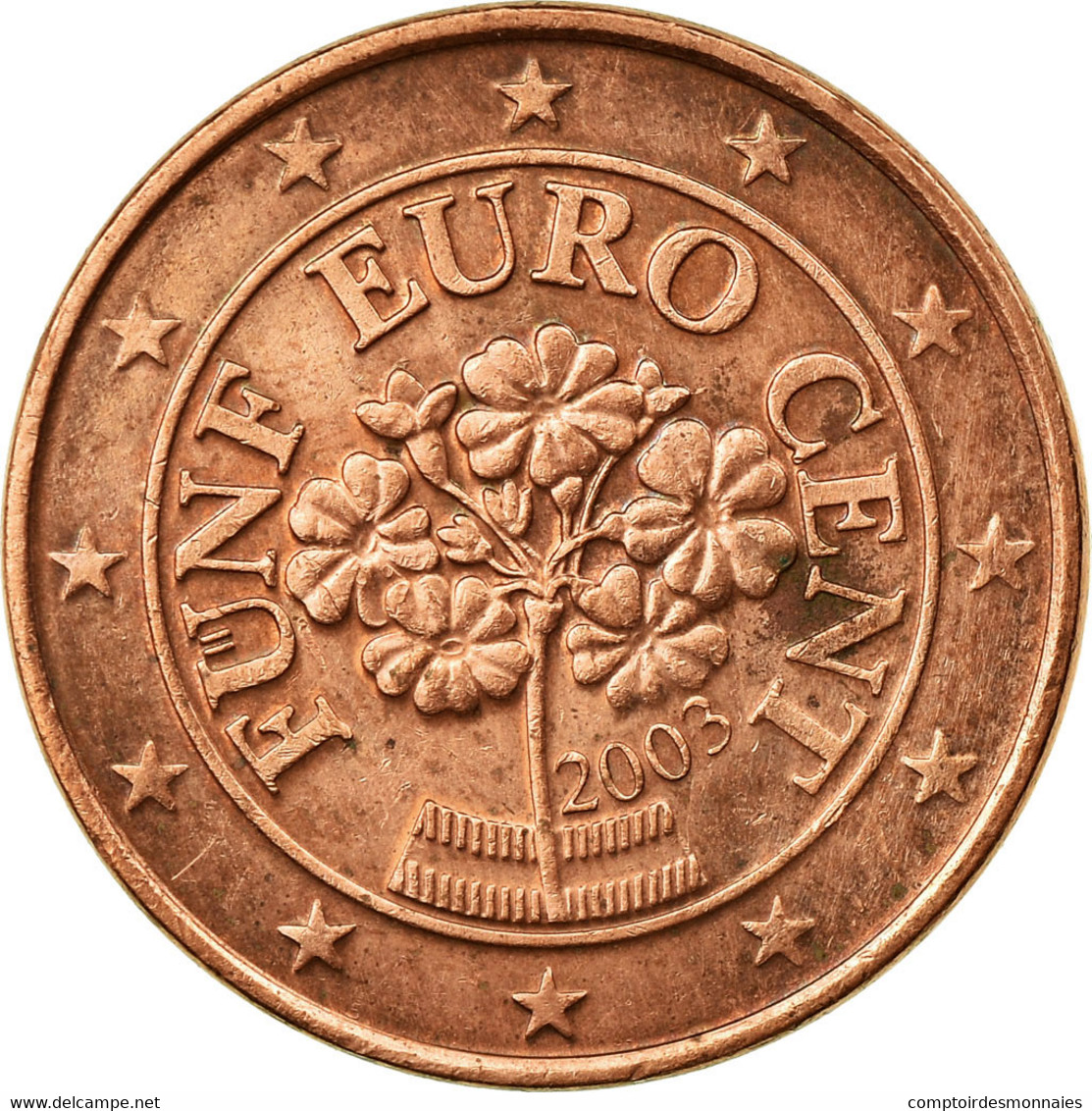 Autriche, 5 Euro Cent, 2003, TTB, Copper Plated Steel, KM:3084 - Oesterreich